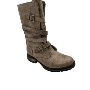 Steve Madden Banddit Leather Strappy Mid-Calf Boots Women's Size 5.5